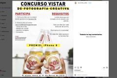 Concurso de fotografía de la revista Vistar patrocinado por la cerveza Sol