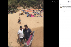 Luis Enrique Martínez Estañol y Héctor Castro Santana en una playa de España